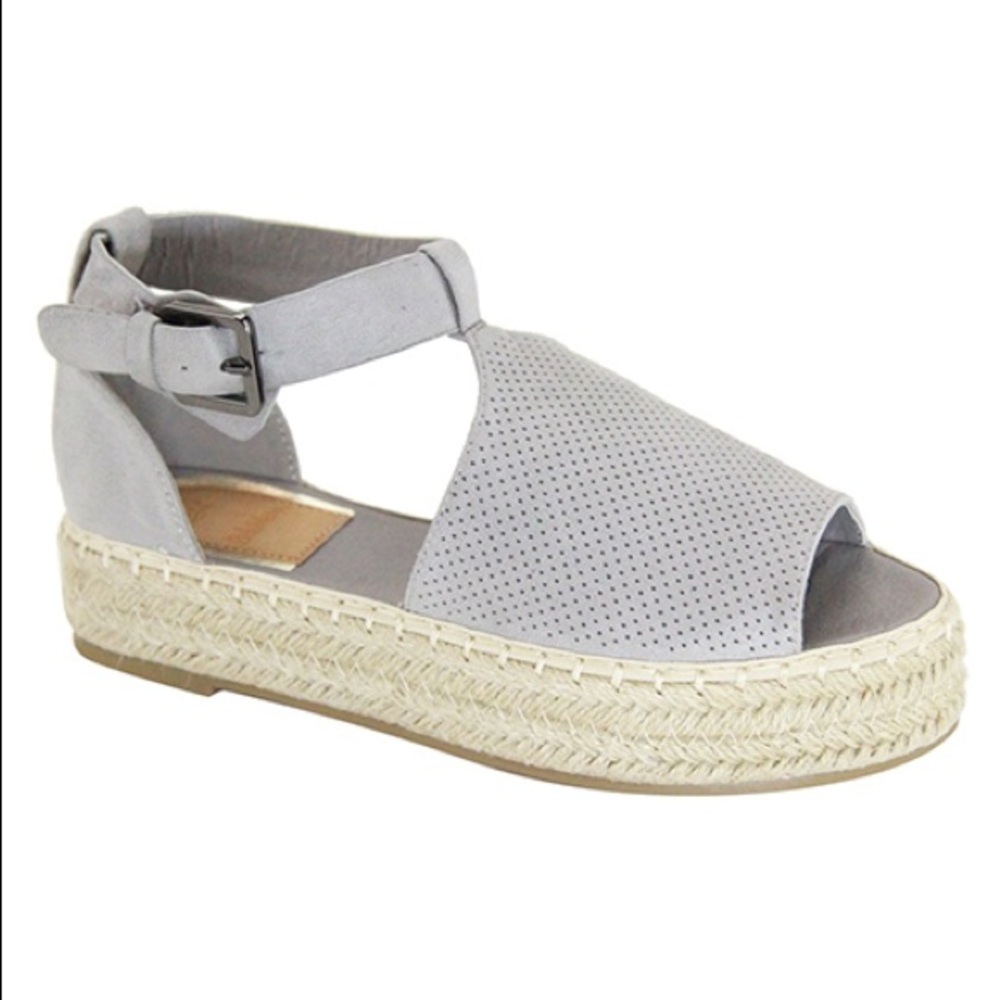 Gray suede espadrilles